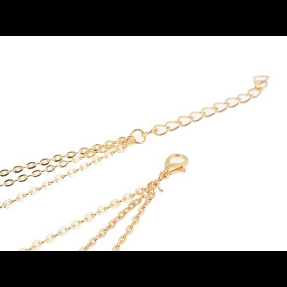 Bohemian Style Bead Gold Three Layer Wave Necklace - Picture 2 of 3